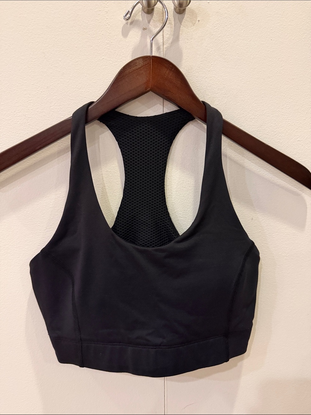 Outdoor Voices Black Racerback Mesh-Back Sports Bra